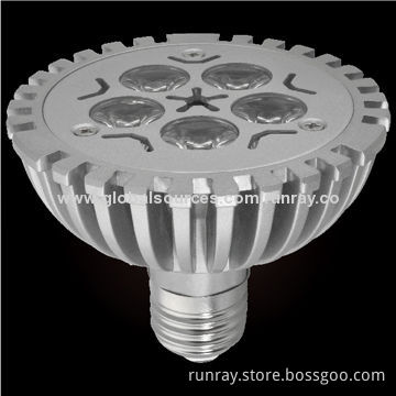 LED 5W PAR30 Light, 90 to 110lm/W Luminous Efficacy, Lifespan >50,000 hours, Energy-saving